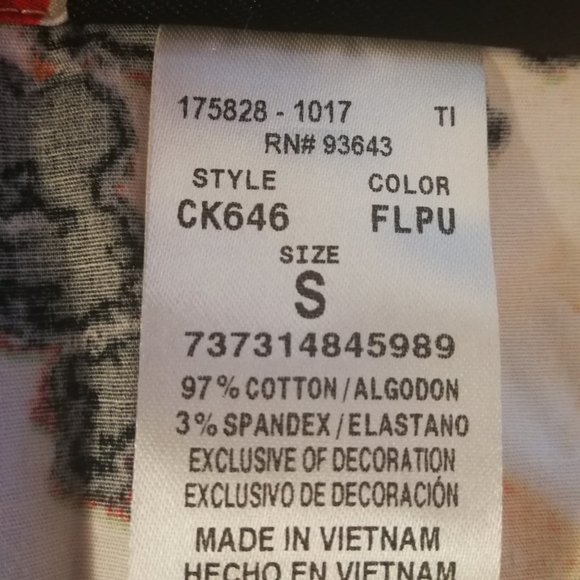 Cherokee Scrub Top CK646-FLPU Flower Punch - Picture 3 of 6